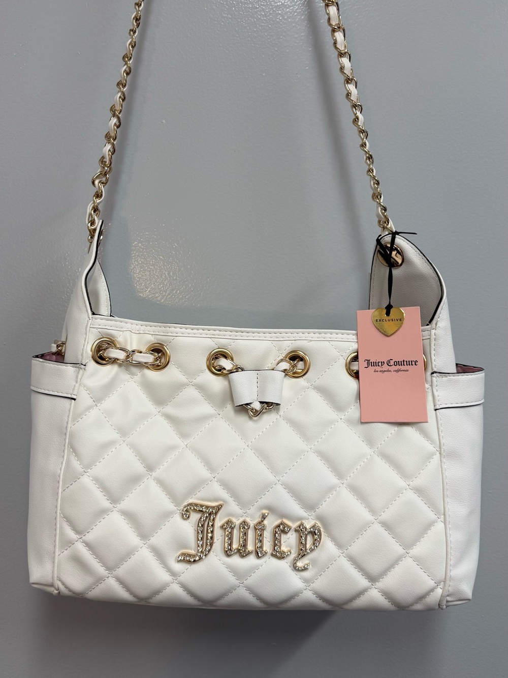 NWT: Viral Juicy Couture Fashion Icon White quilted bag